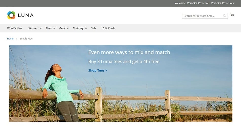 A screenshot of Luma's dynamic block with price rule and customer segment