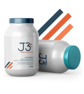 Two white supplement containers, one upright and one lying down