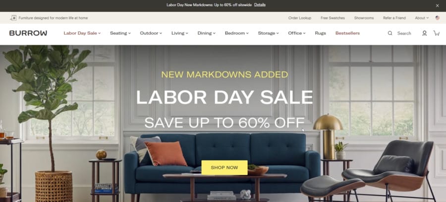 Burrow website screenshot