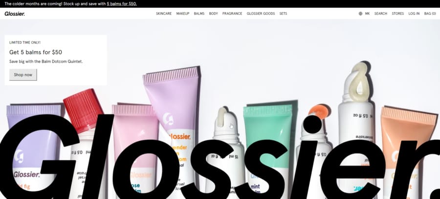 Glossier website screenshot
