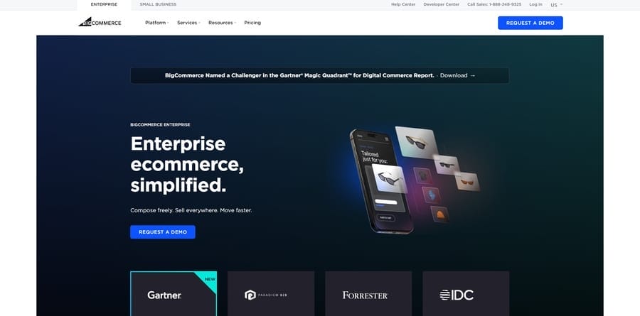 BigCommerce website screenshot