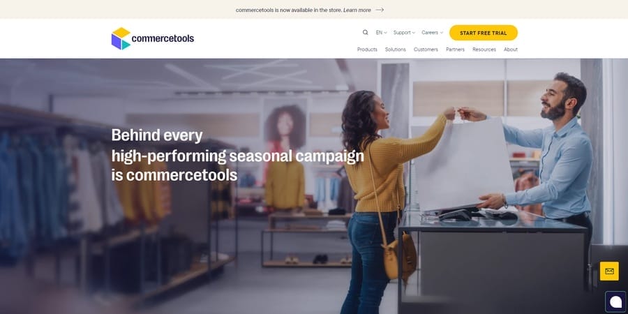 Commercetools website screenshot