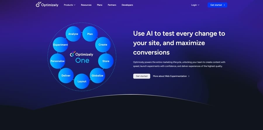 Optimizely website screenshot