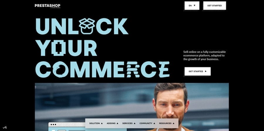PrestaShop website screenshot
