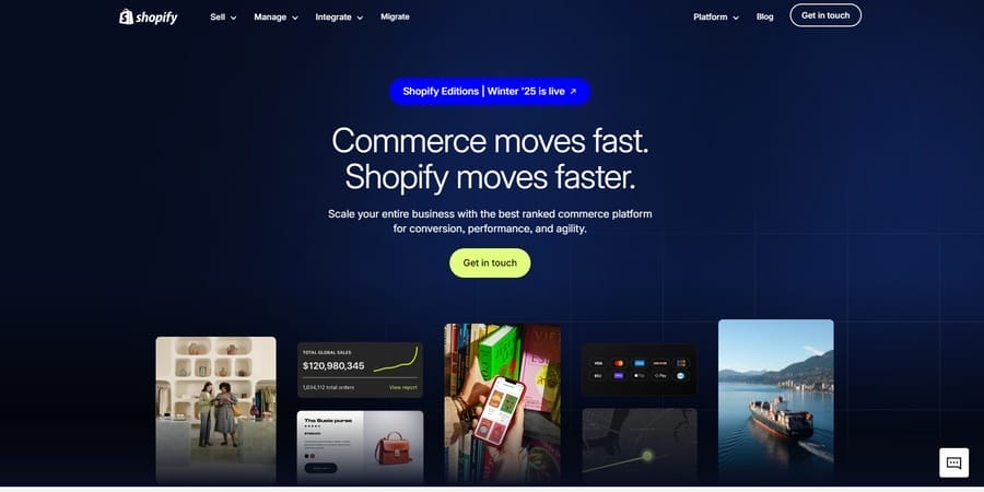 Shopify Plus website screenshot