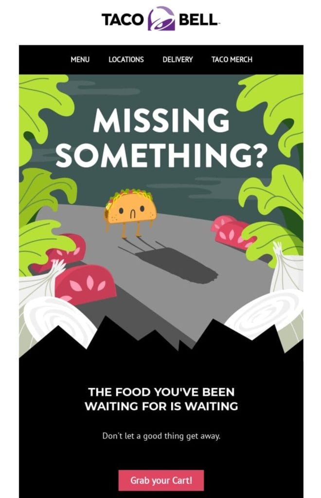 Image showing Taco Bell's automated email