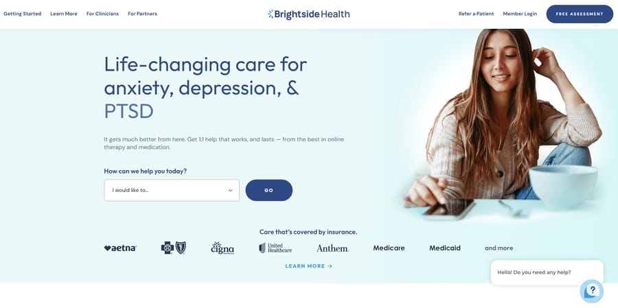 Brightside Health website screenshot