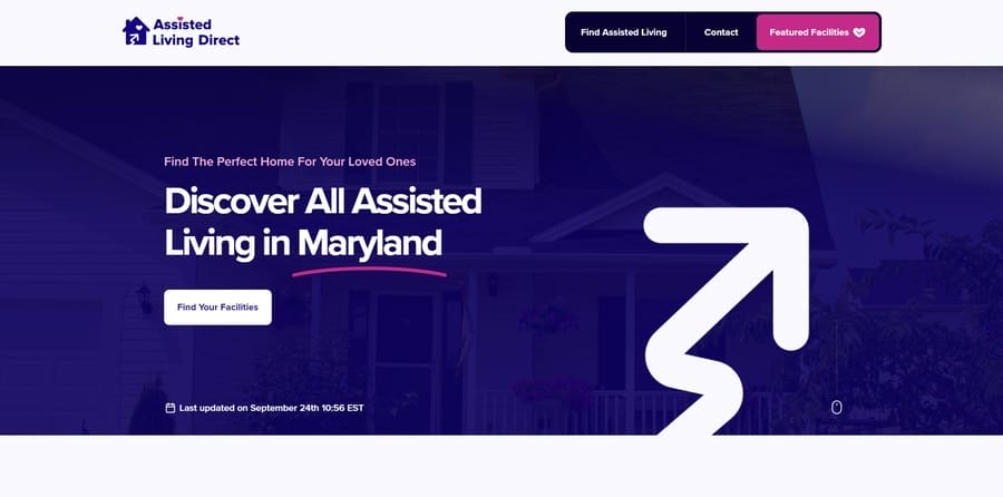 Assisted Living District website screenshot
