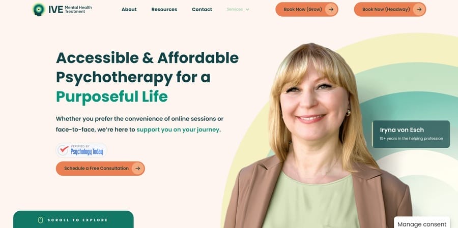 IVE Mental Health website screenshot