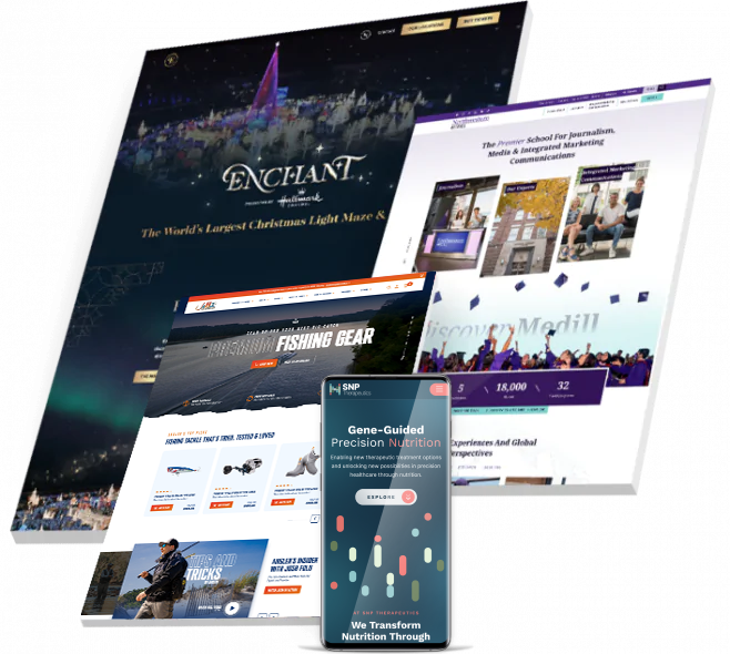 Collage of various website designs