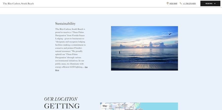 Ritz-Carlton website screenshot