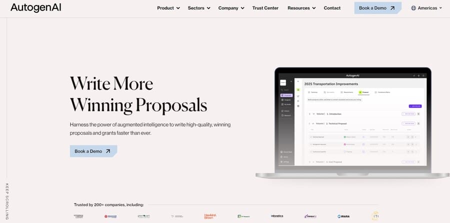 AutogenAI website screenshot