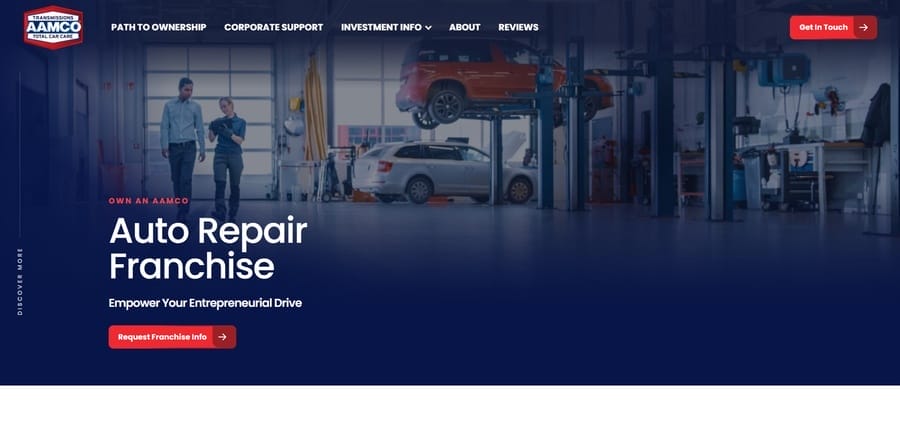 AAMCO Franchise website screenshot