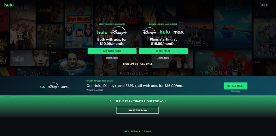 Hulu website screenshot
