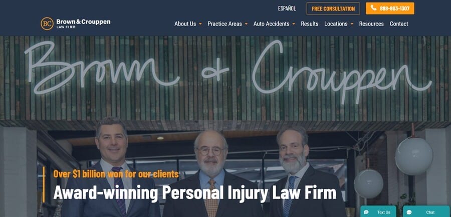 Brown & Crouppen website screenshot