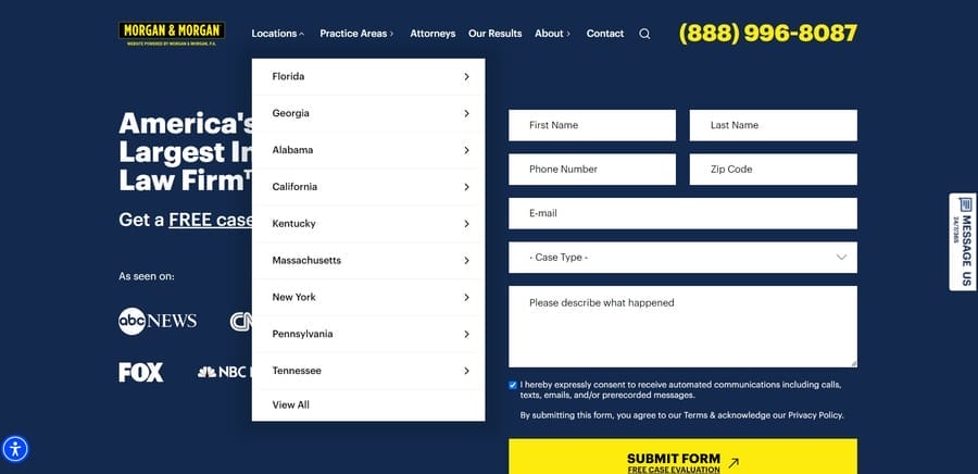 Morgan & Morgan website screenshot