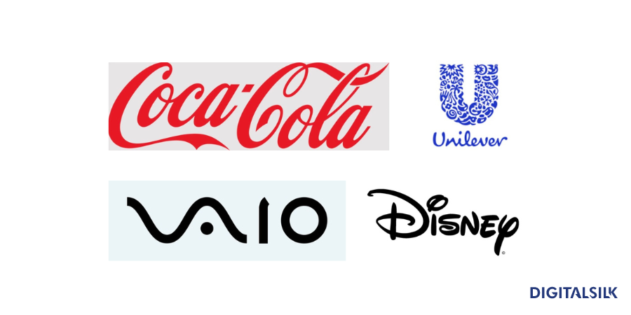 Coca-Cola, Disney, Vaio and Unilever logos