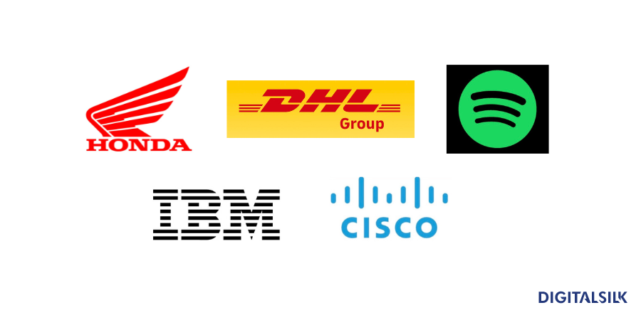 logos of Honda, DHL, Spotify, IBM, Cisco