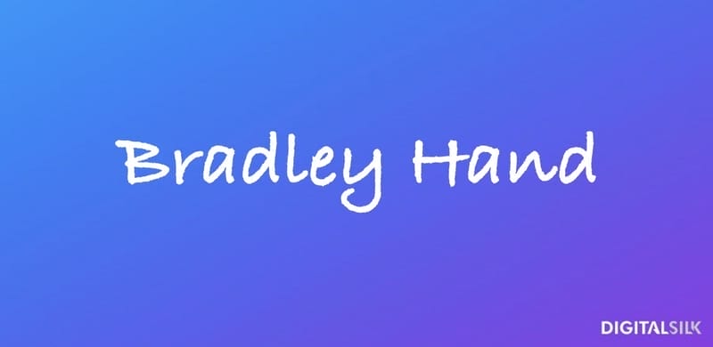 An image showing what the Bradley Hand font looks like.