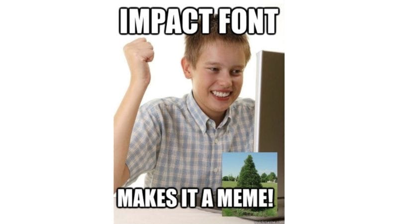 An image showing what the Impact font looks like.
