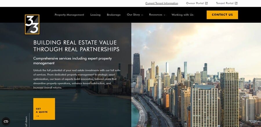 33 Realty website screenshot