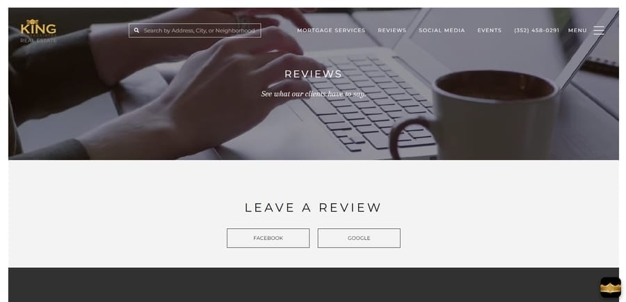 King and Associates Real Estate website screenshot