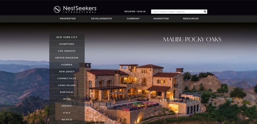 Nest Seekers International website screenshot