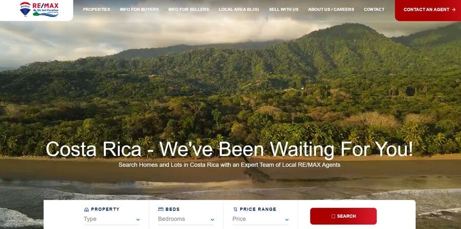 RE/MAX Costa Rica website screenshot