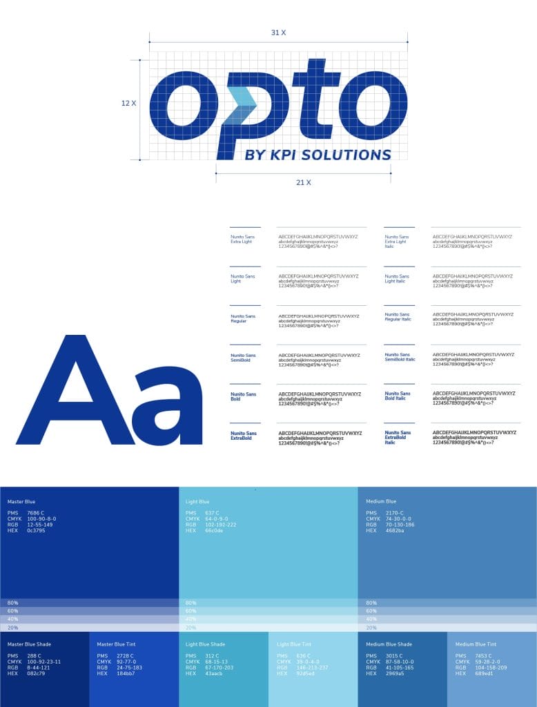 A page of Opto's brand book guidelines