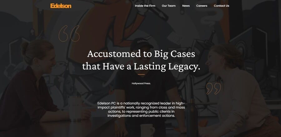 Edelson website screenshot