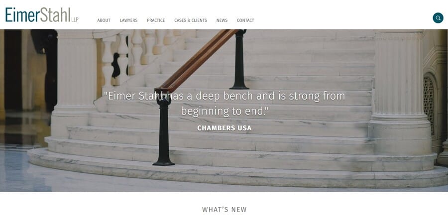 Eimer Stahl LLP website screenshot