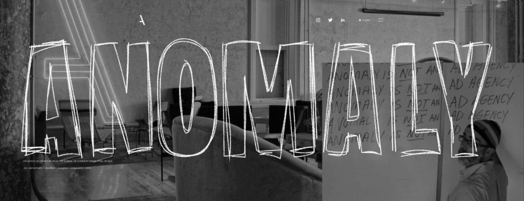 Anomaly homepage screenshot
