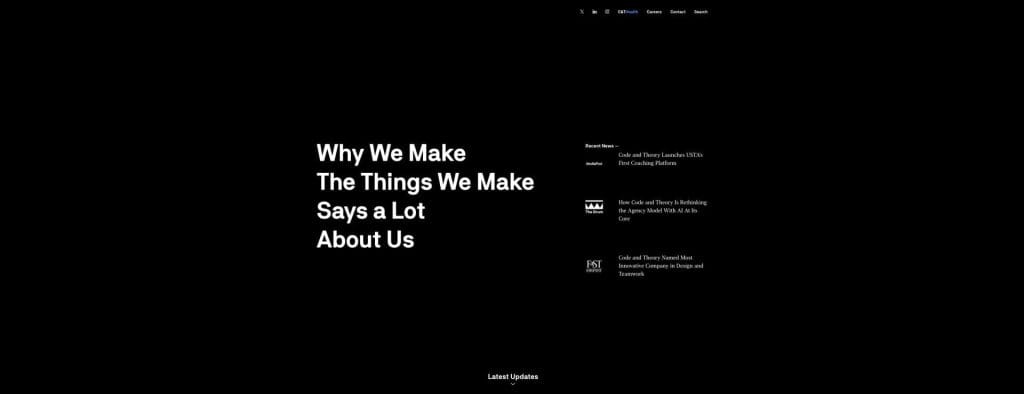 Code and Theory homepage screenshot