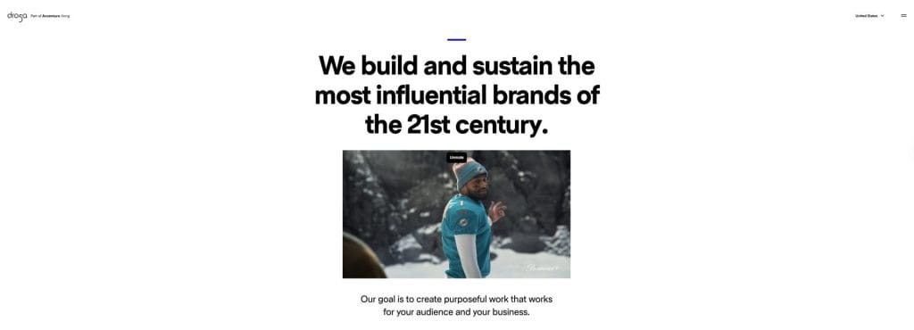 Droga5 homepage screenshot