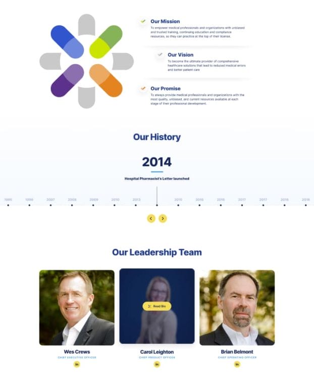 TRC Healthcare's website design