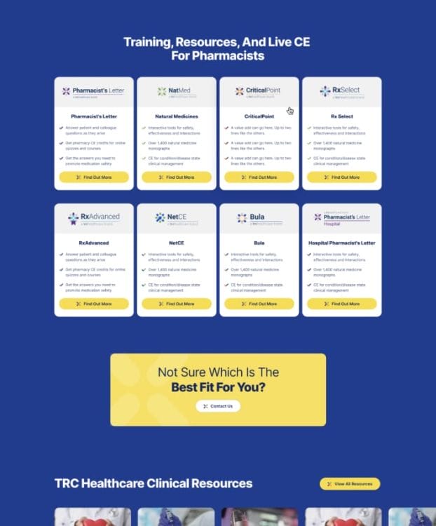 TRC Healthcare's website design