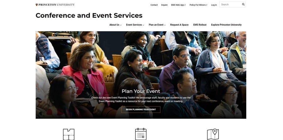 Princeton website screenshot