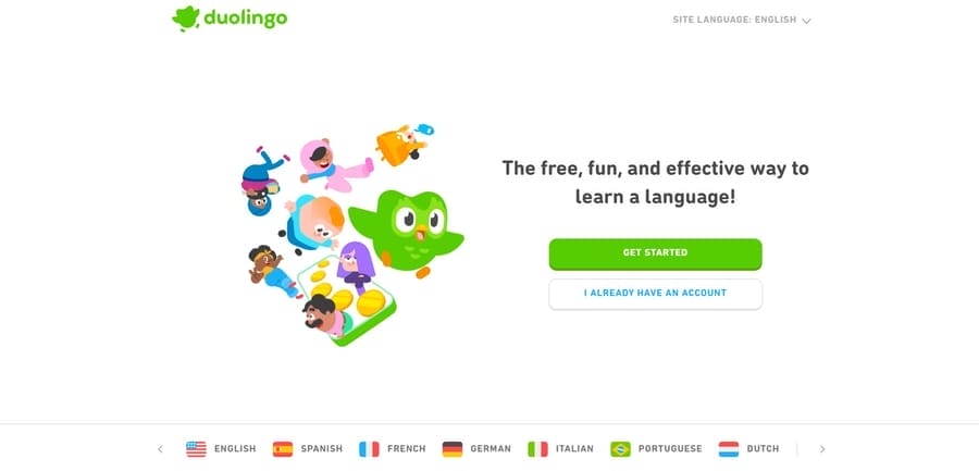 Duolingo website screenshot