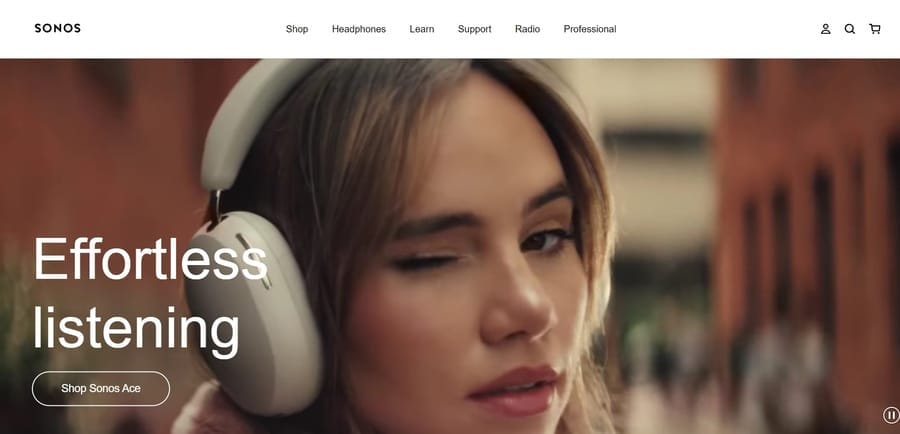 Sonos website screenshot