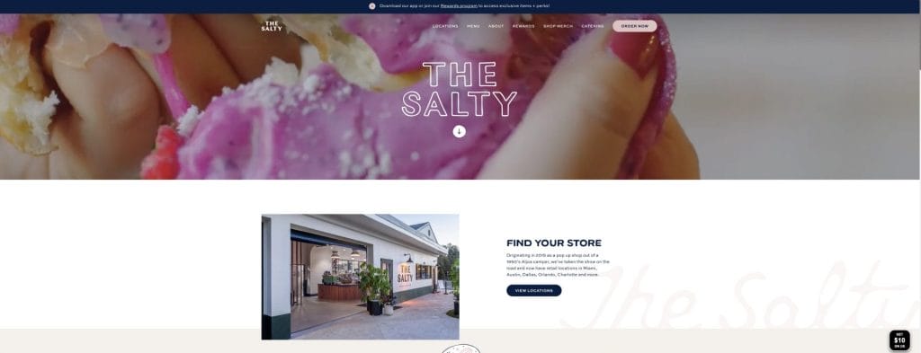 The Salty Donut homepage screenshot