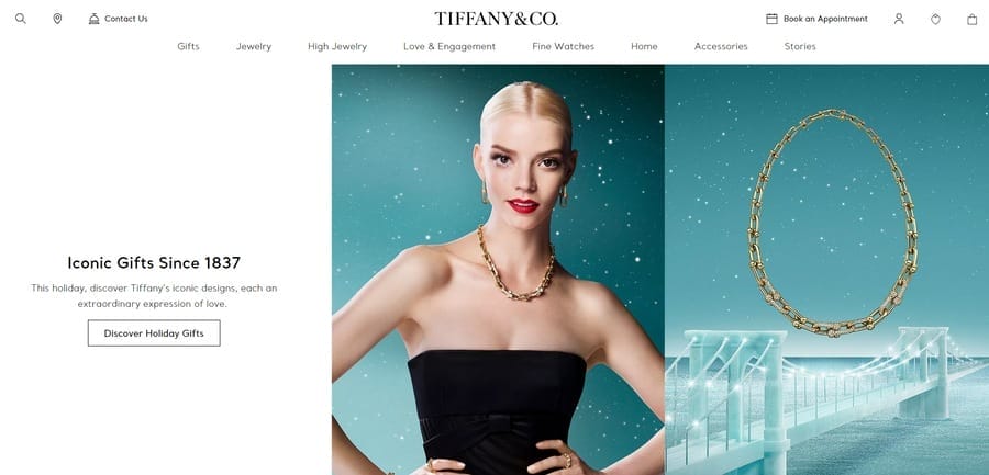 Tiffany & Co website screenshot