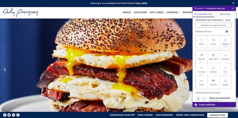 Daily Provisions NYC website screenshot