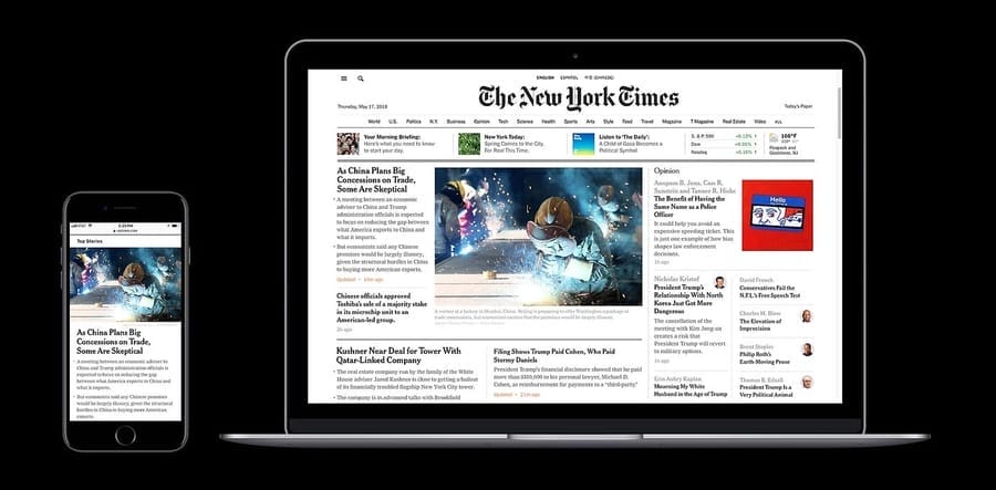 Image showing The New York Times' AMPs