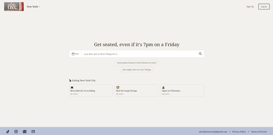 Shortlist website screenshot