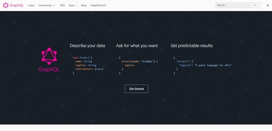 GraphQL website screenshot