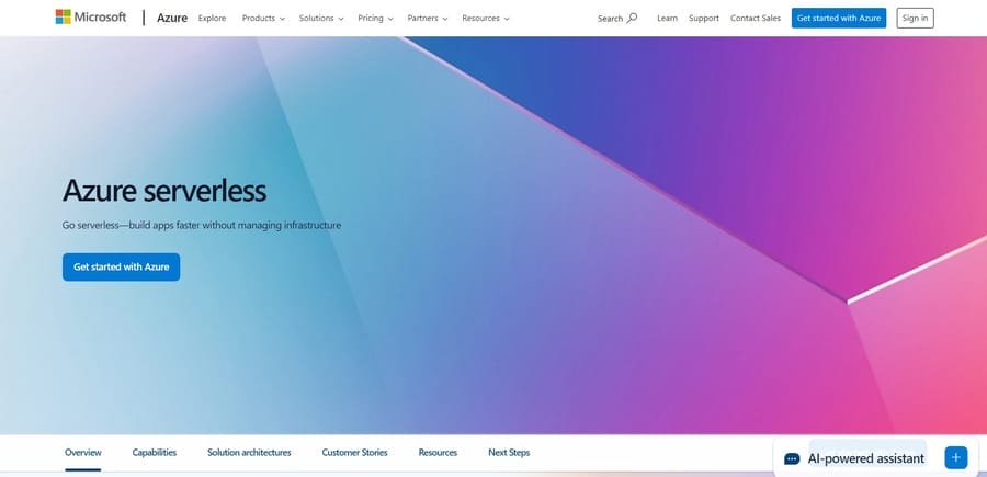 Microsoft Azure website screenshot