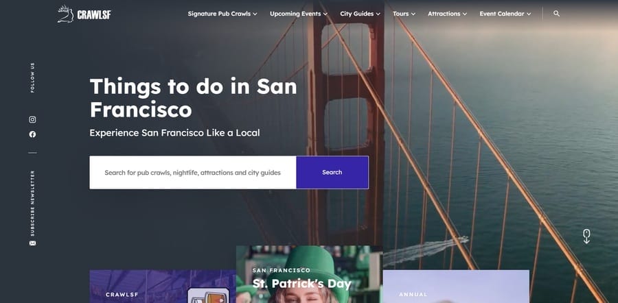 CrawlSF website screenshot