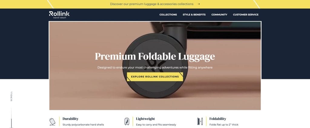 Rollink website screenshot​