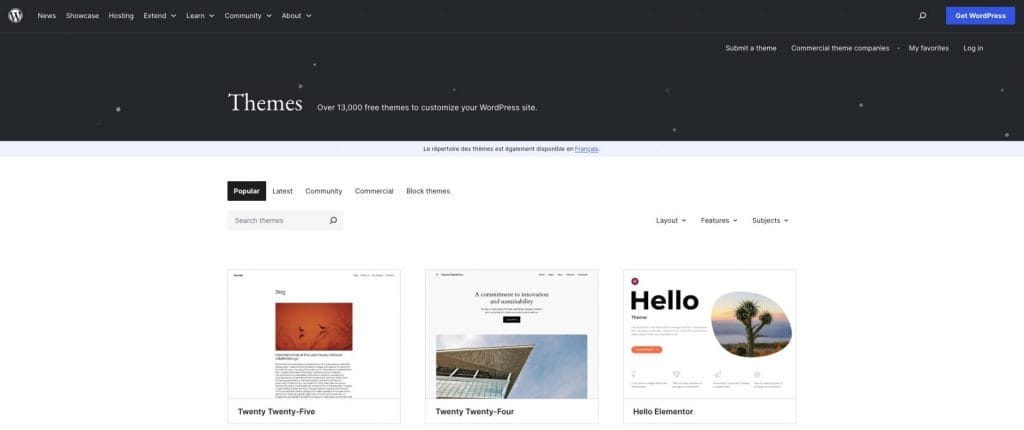 WordPress website screenshot