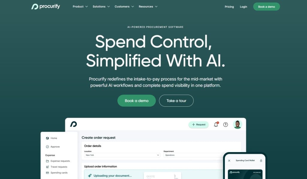 Procurify website screenshot